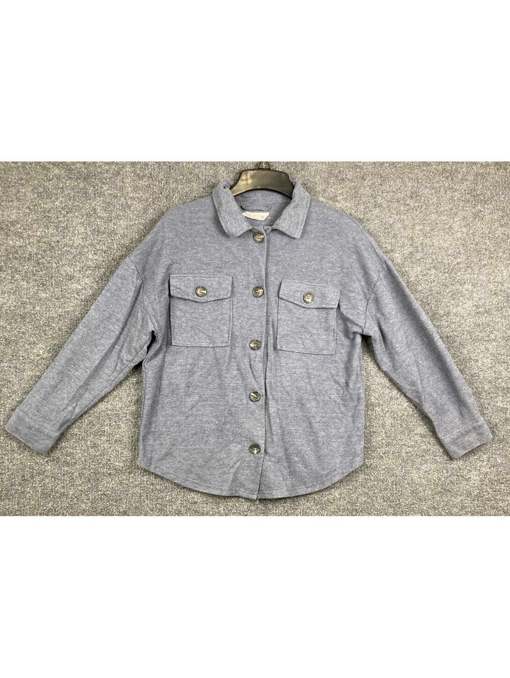 Hippie Rose Womens Size Small Button Up Blue Collared Pocket Heavy Weight Shirt